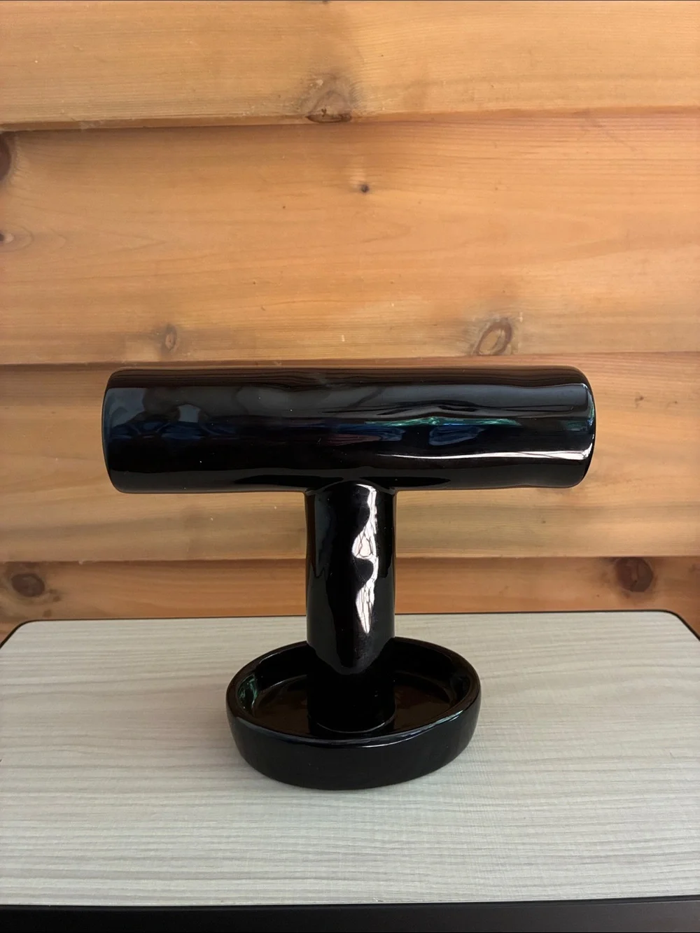 Rae Dunn Black Ceramic T-Bar Display JEWELRY Stand